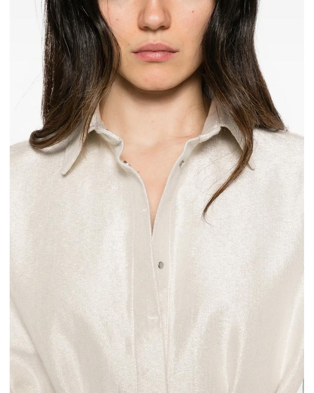 Jacquemus White Nîmes Citta Shimmer-Effect Oversized Shirt
