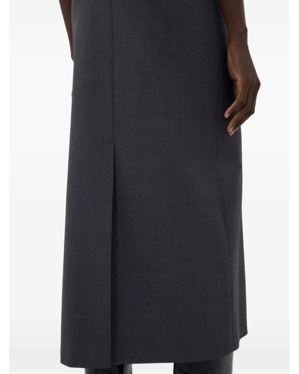 Loulou de Saison Gray Back-Vent Long Pencil Skirt