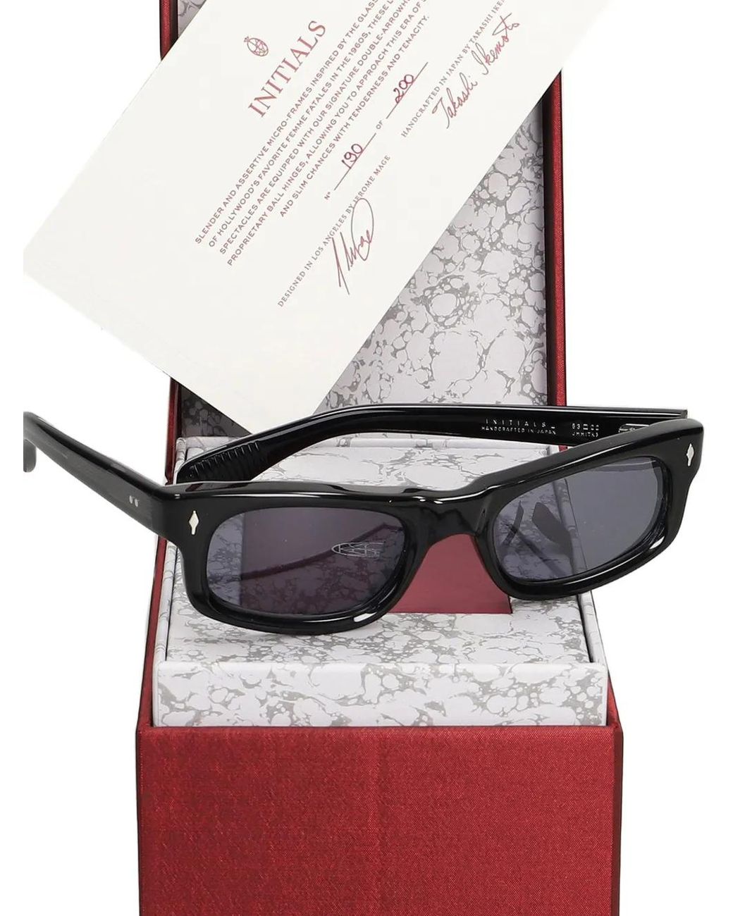 Jacques Marie Mage Black Lunettes De Soleil Initials À Monture Rectangulaire