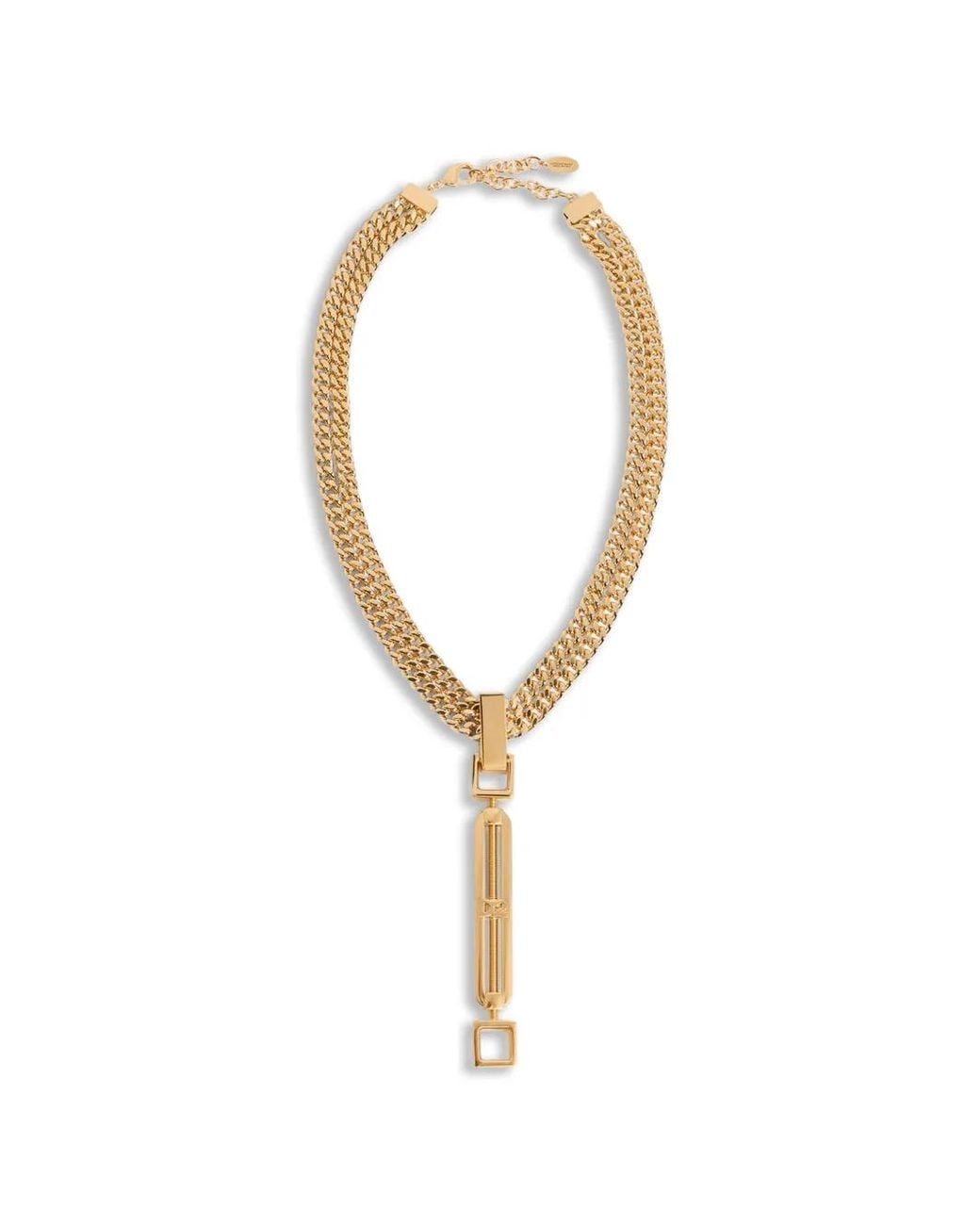 DSquared² White Metal Bar Necklace