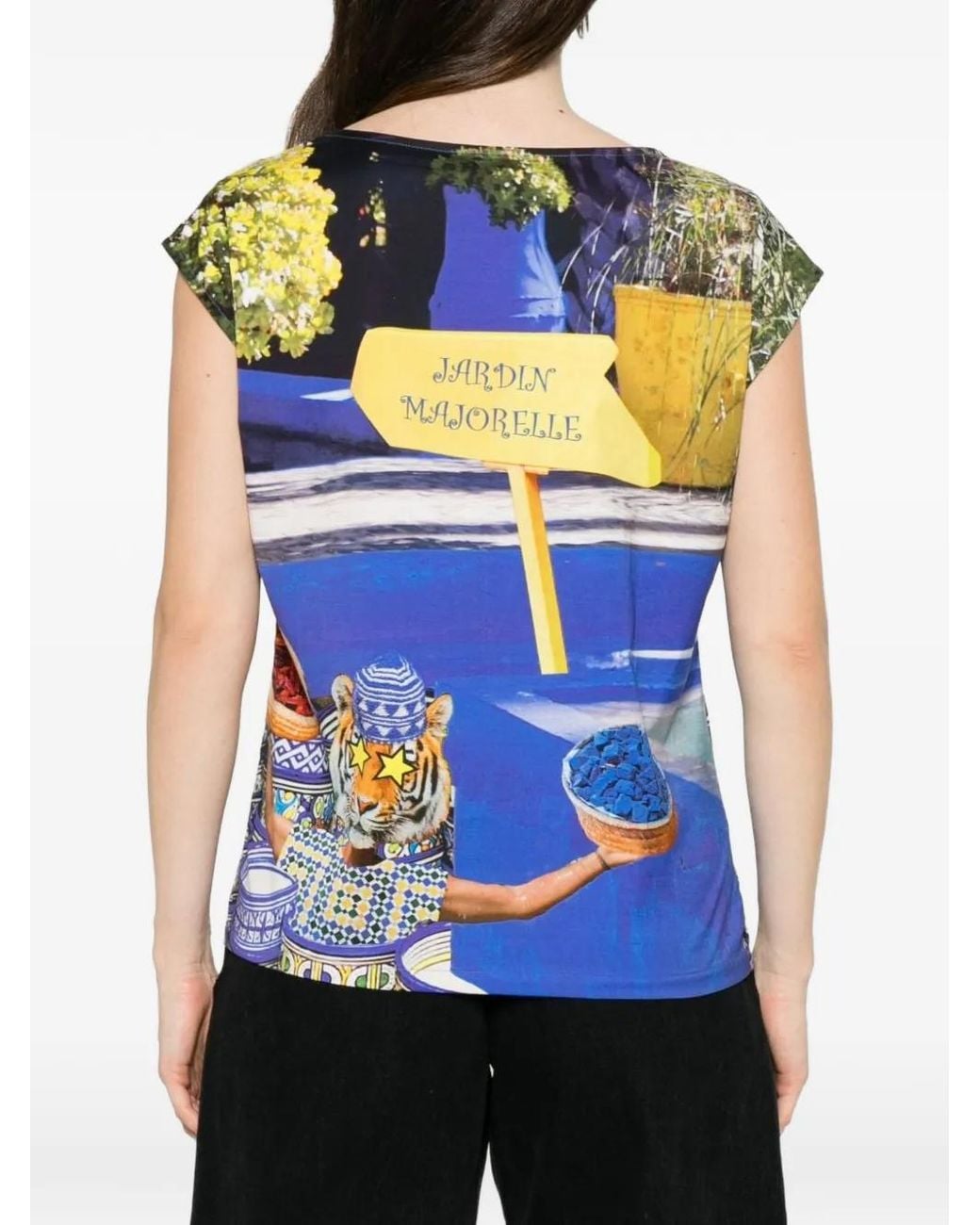 The Artistylist White Graphic-Print Cap-Sleeve T-Shirt