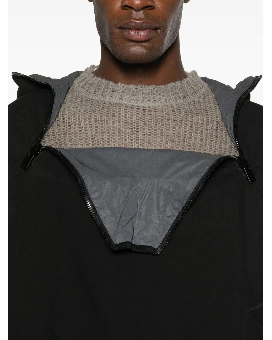 HELIOT EMIL Black Interlucent Reversible Windbreaker for men