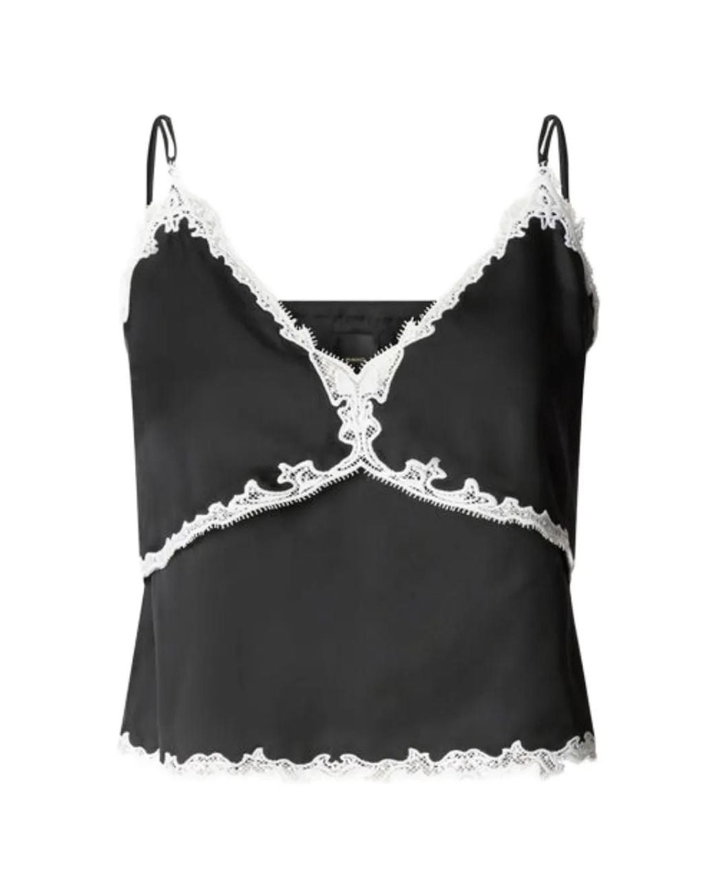 Pinko Black Top With Lace Inserts