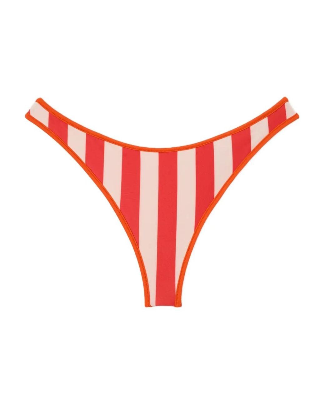 Sunnei Red Bas De Bikini Réversible À Rayures