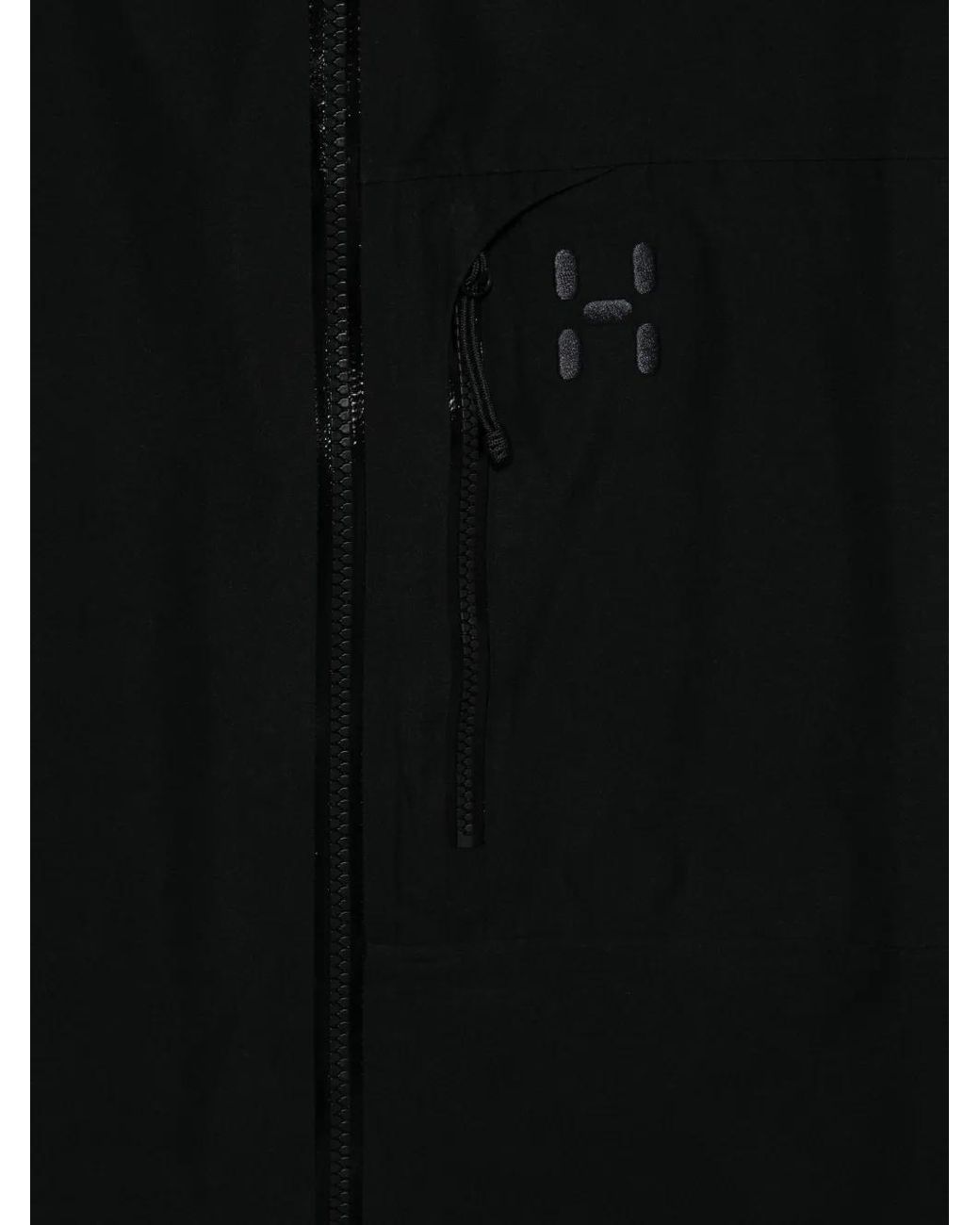 Haglöfs Black Logo-Patch Hooded Jacket for men