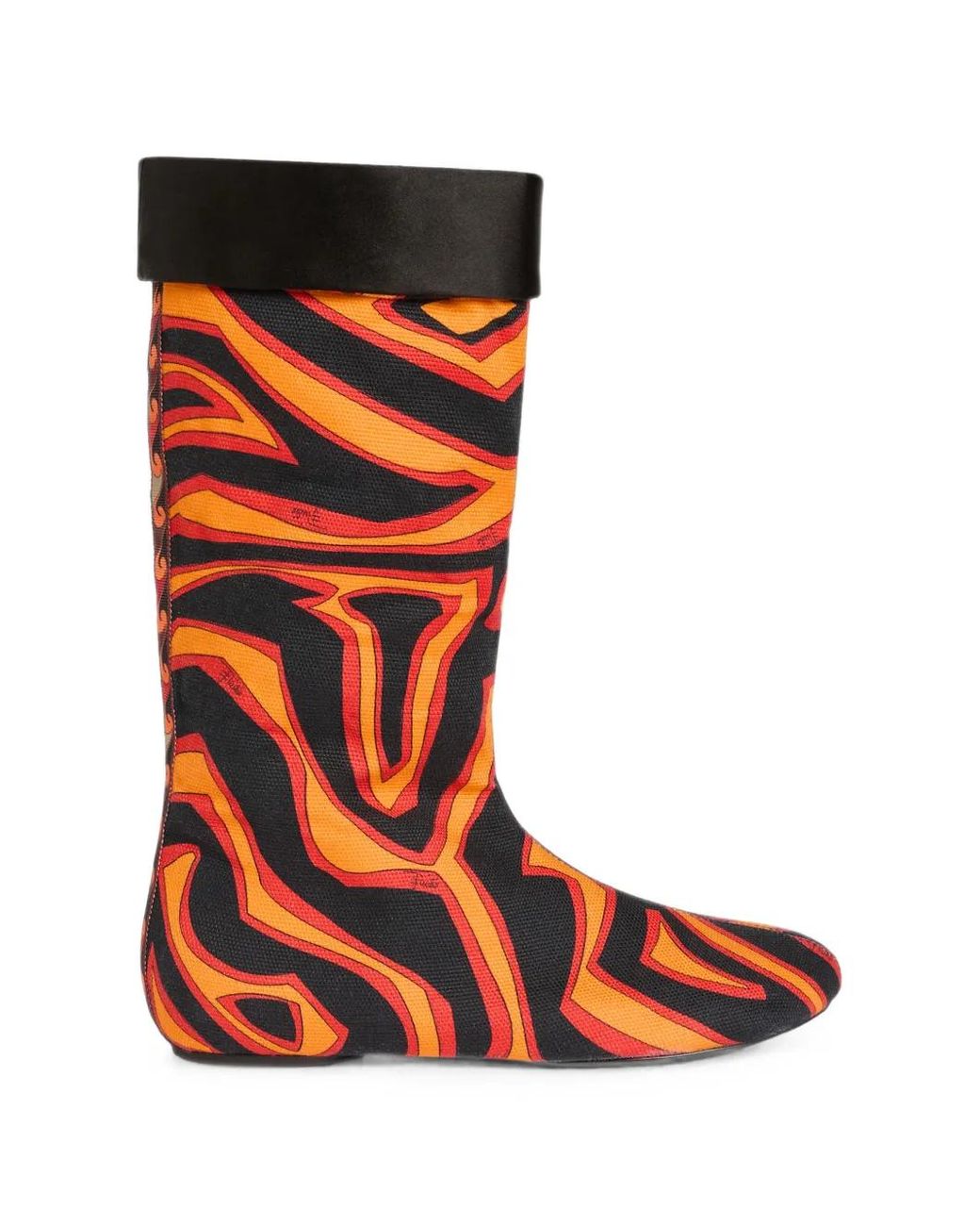 Emilio Pucci Orange Labirinto-Print Boots