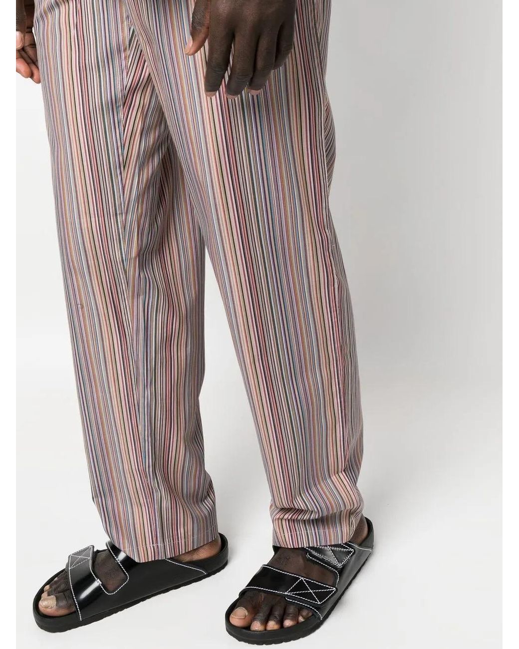 Paul Smith Blue Cotton Striped Trousers for men