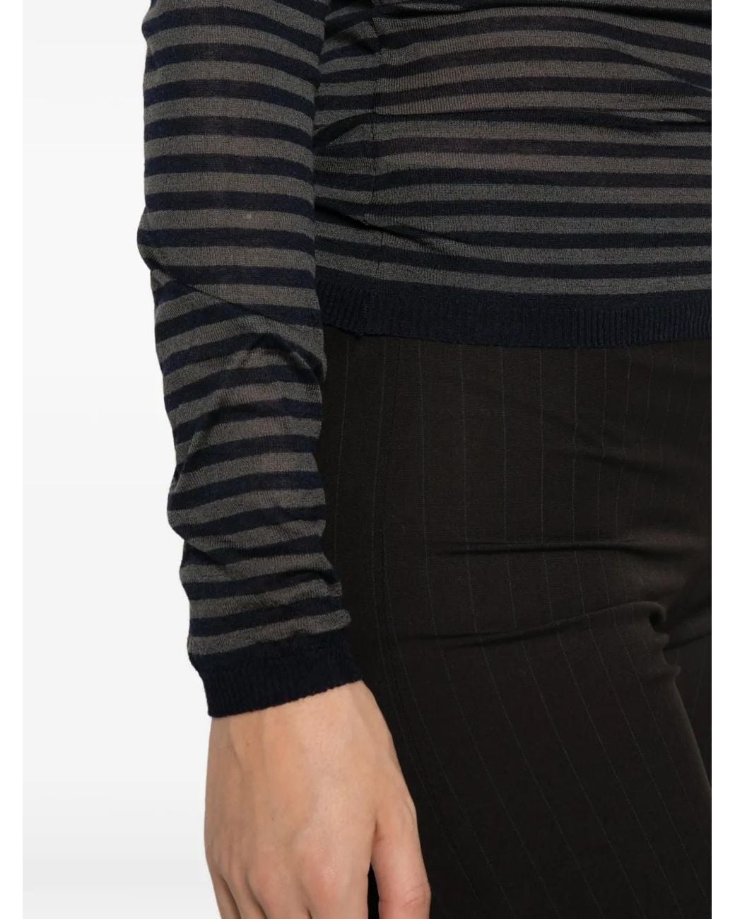 Paloma Wool Black Pull Rayé Garul À Encolure Ronde