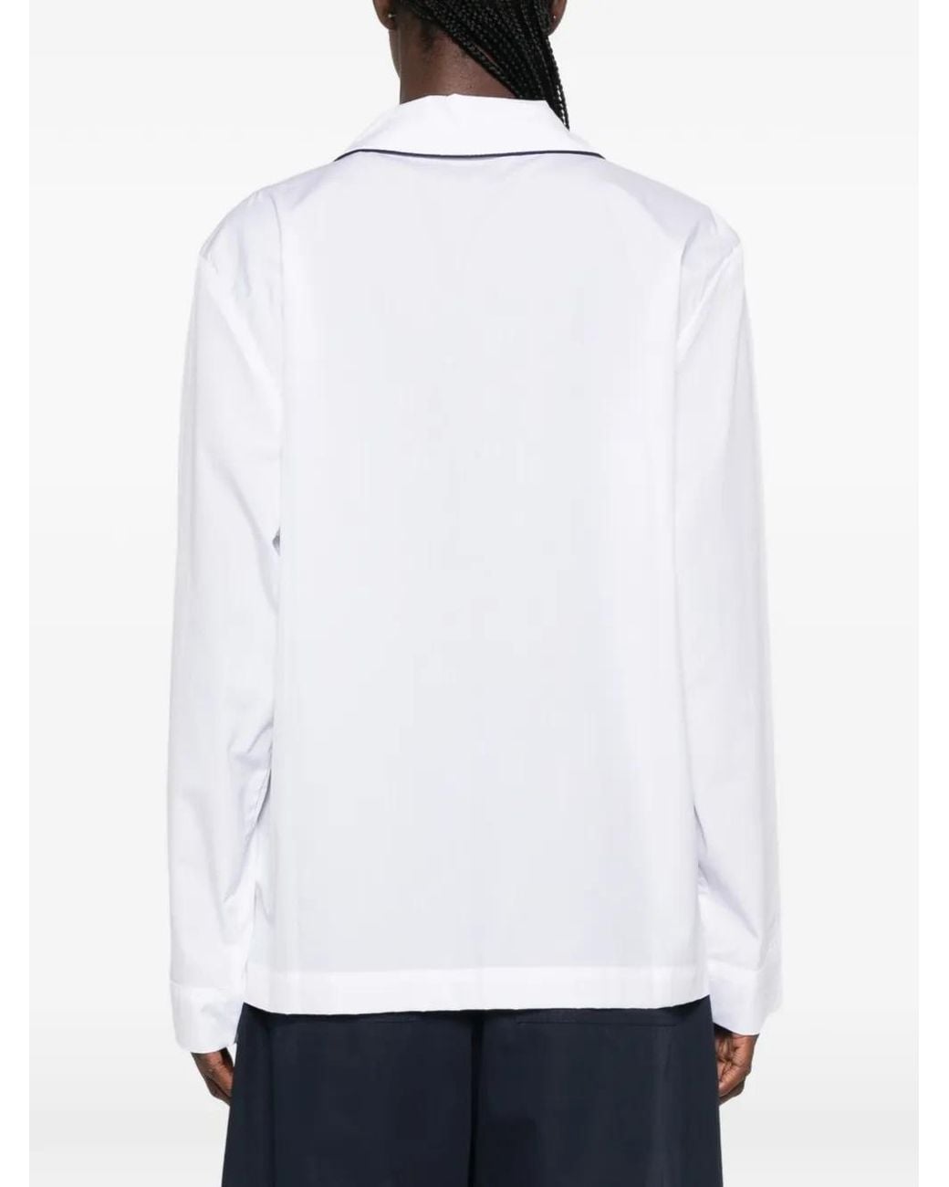 Sporty & Rich White Piping-Detail Shirt