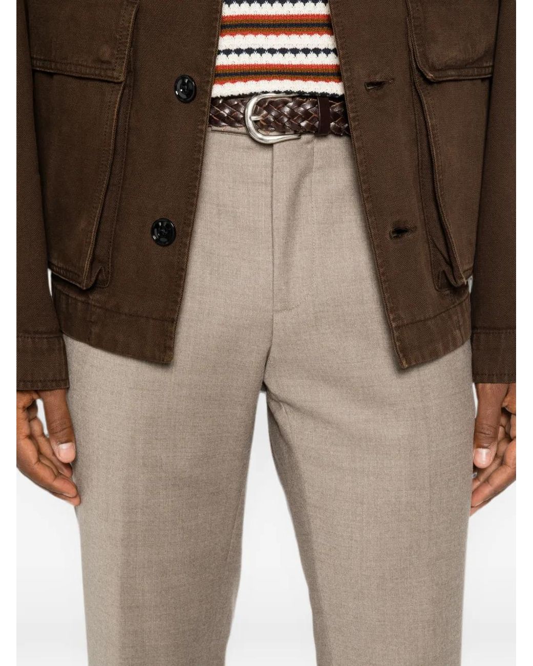 Briglia 1949 Gray Pleated Trousers for men