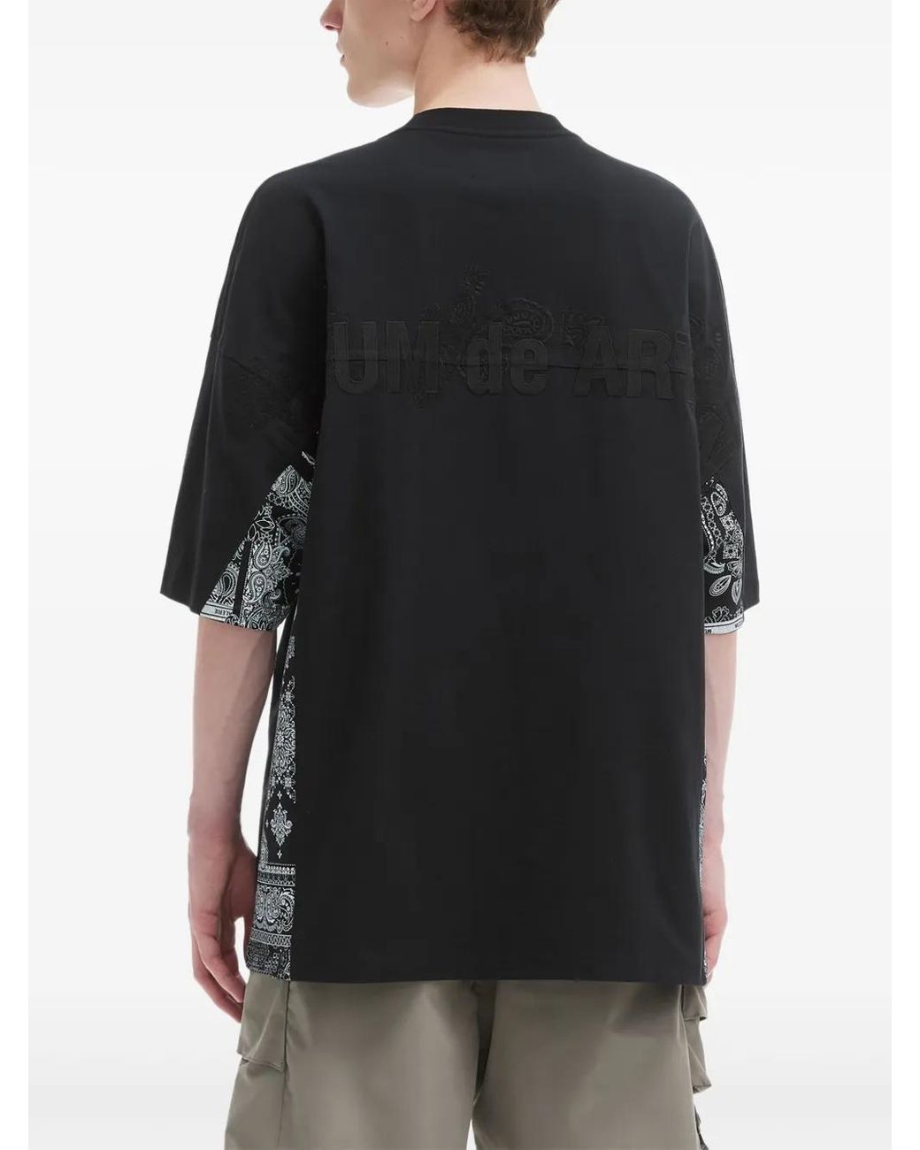 Musium Div. Black Pocket-Detail Oversized T-Shirt for men