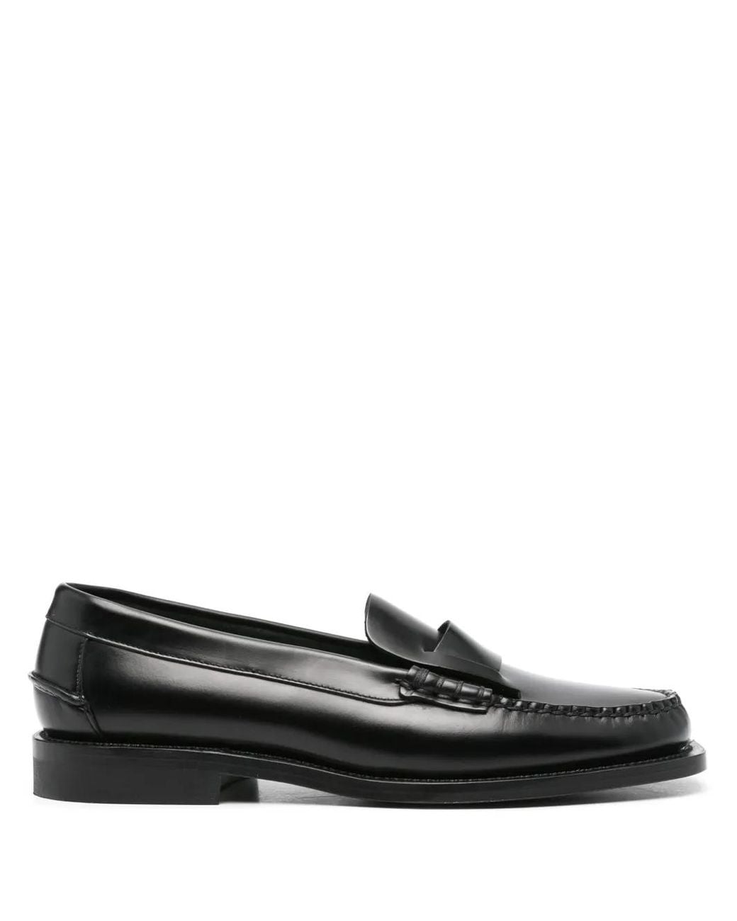 Hereu Black Sineu Leather Loafers for men