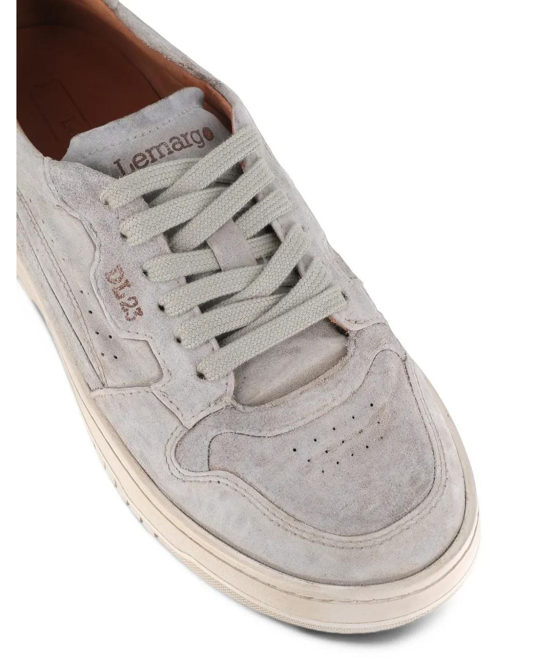 LEMARGO Natural Panelled Lace-Up Sneakers