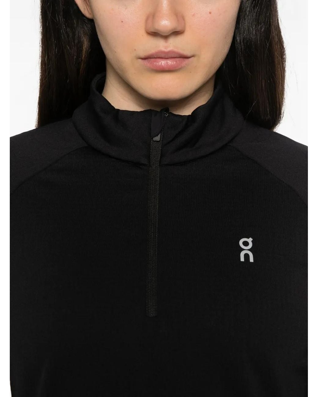 On Shoes Black Climate Quarter-Zip Sweater