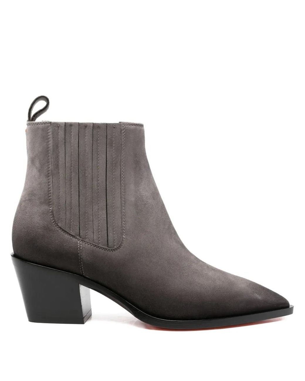 Santoni Brown 60Mm Pointed-Toe Suede Chelsea Boots