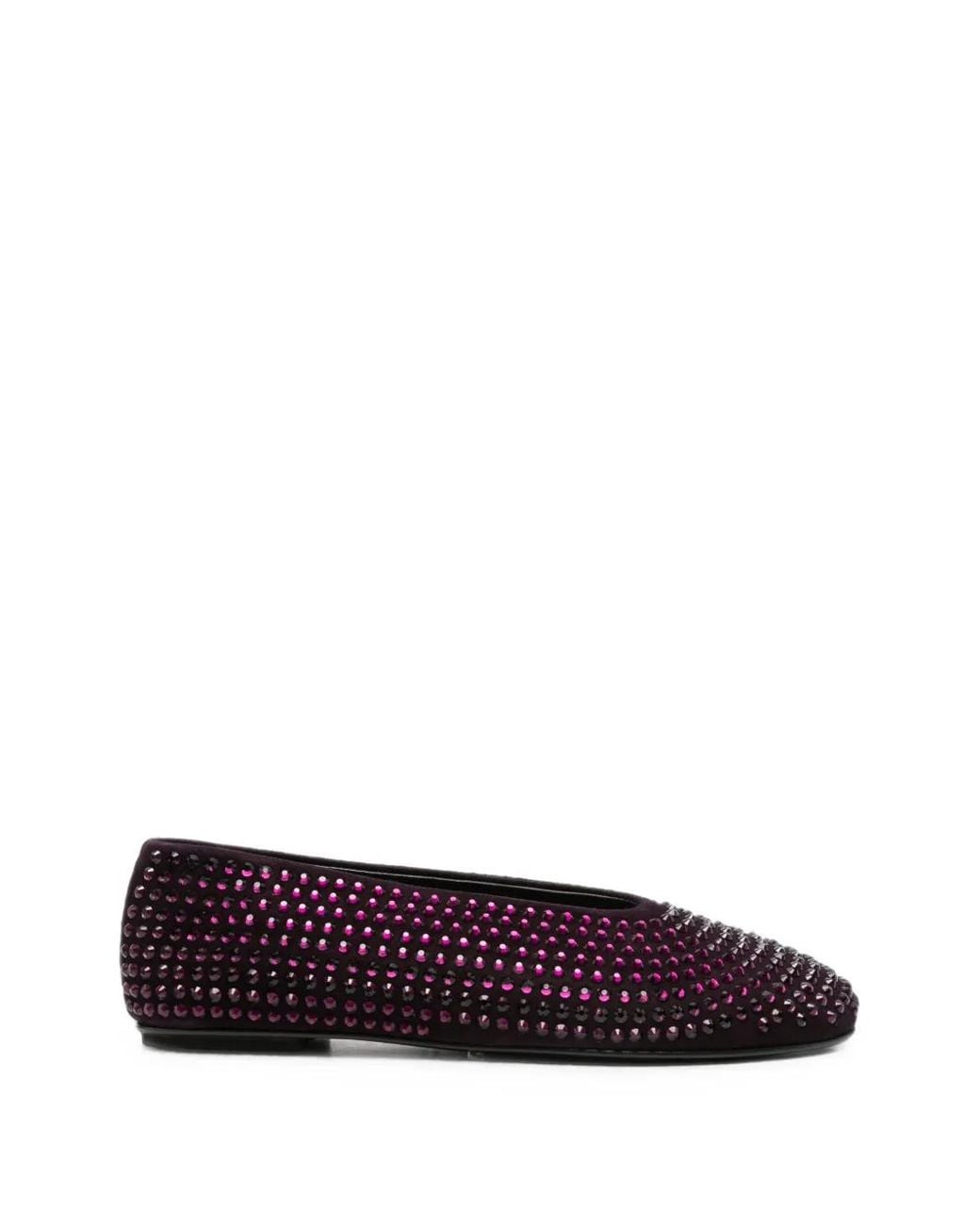 Liviana Conti Purple Crystal-Embellished Ballet Flats