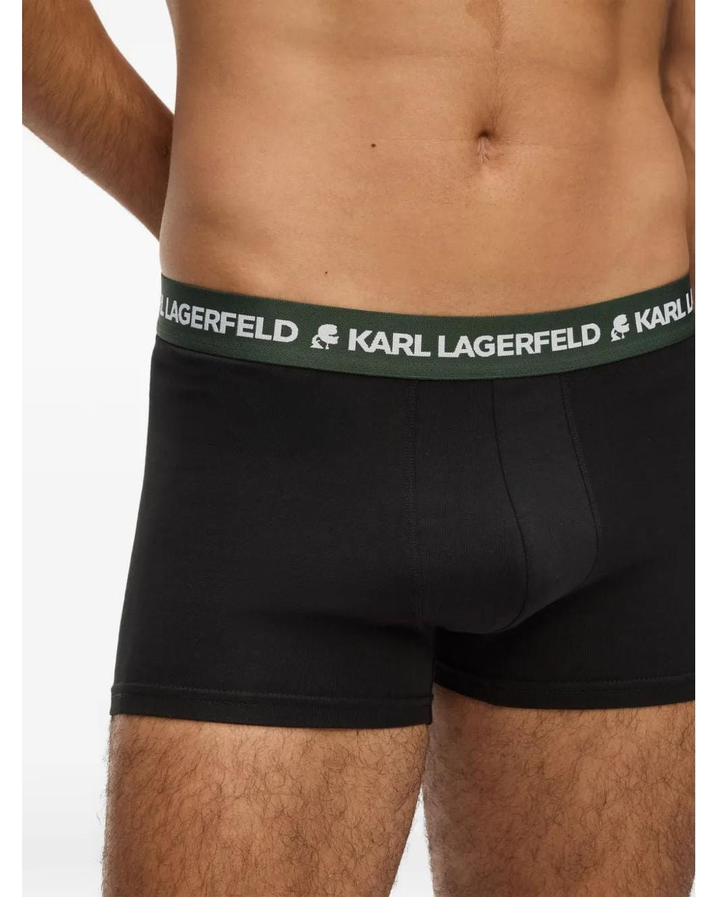 Karl Lagerfeld Black Logo-Waistband Boxers for men