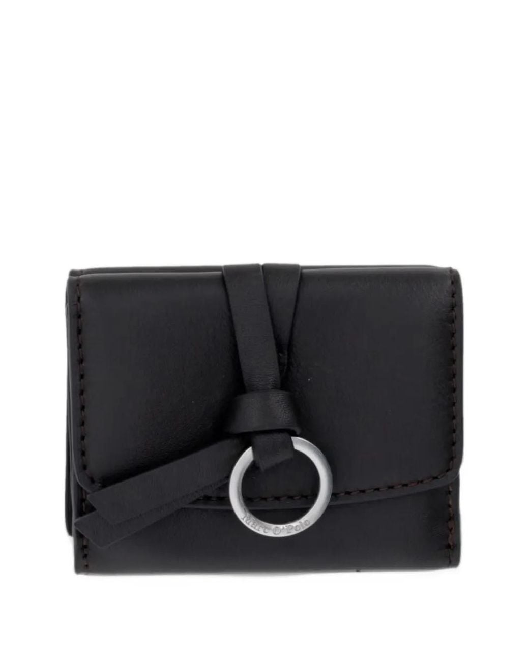 Marc O' Polo Black Leni Ring-Detail Leather Wallet