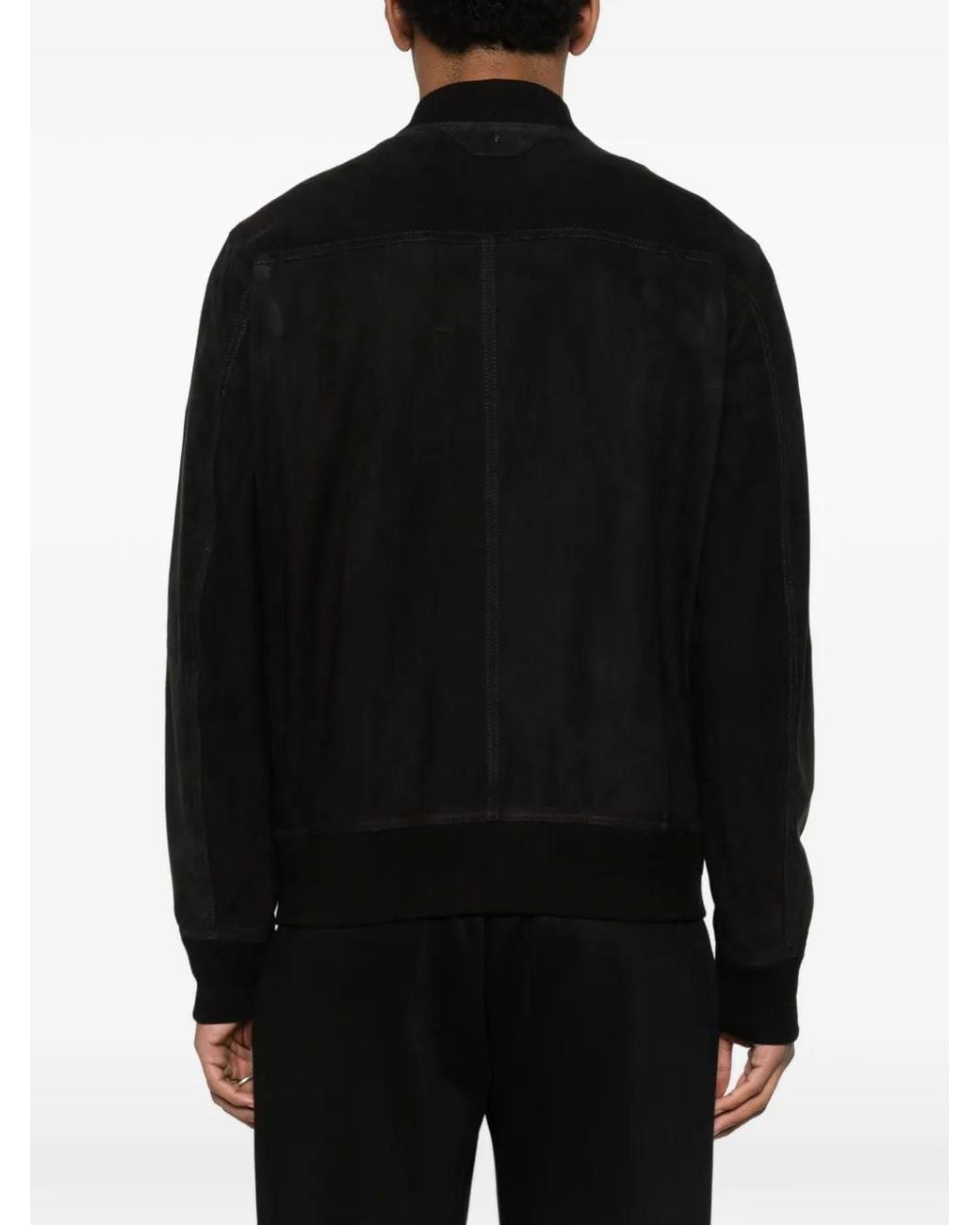 Salvatore Santoro Black Suede Bomber Jacket for men