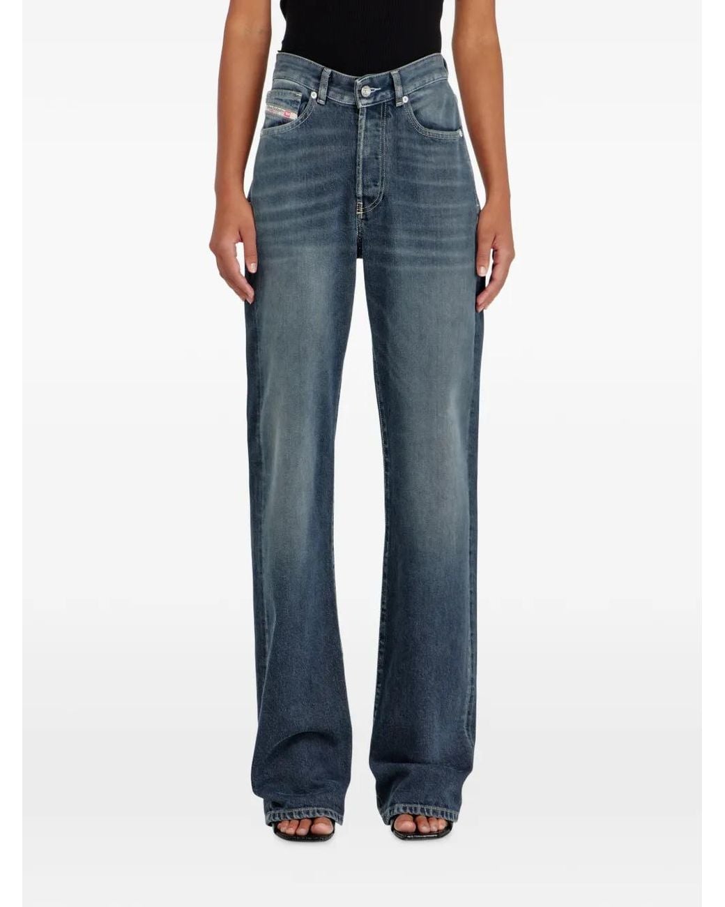 DIESEL Blue Regular Jeans High Waist 1971 D-Sent