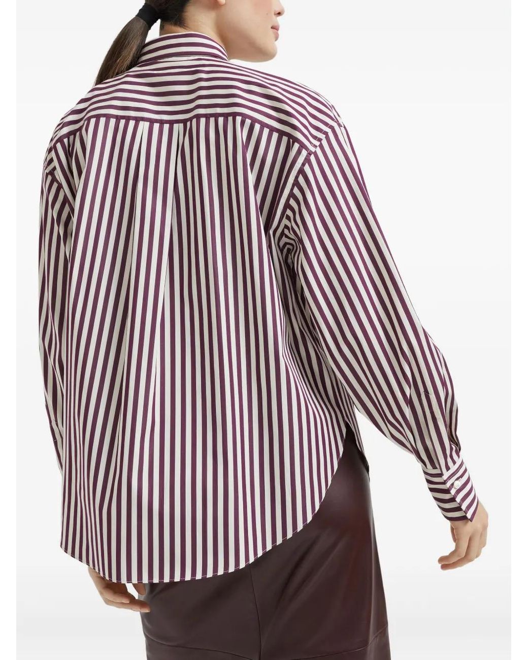 Brunello Cucinelli Red Striped Shirt