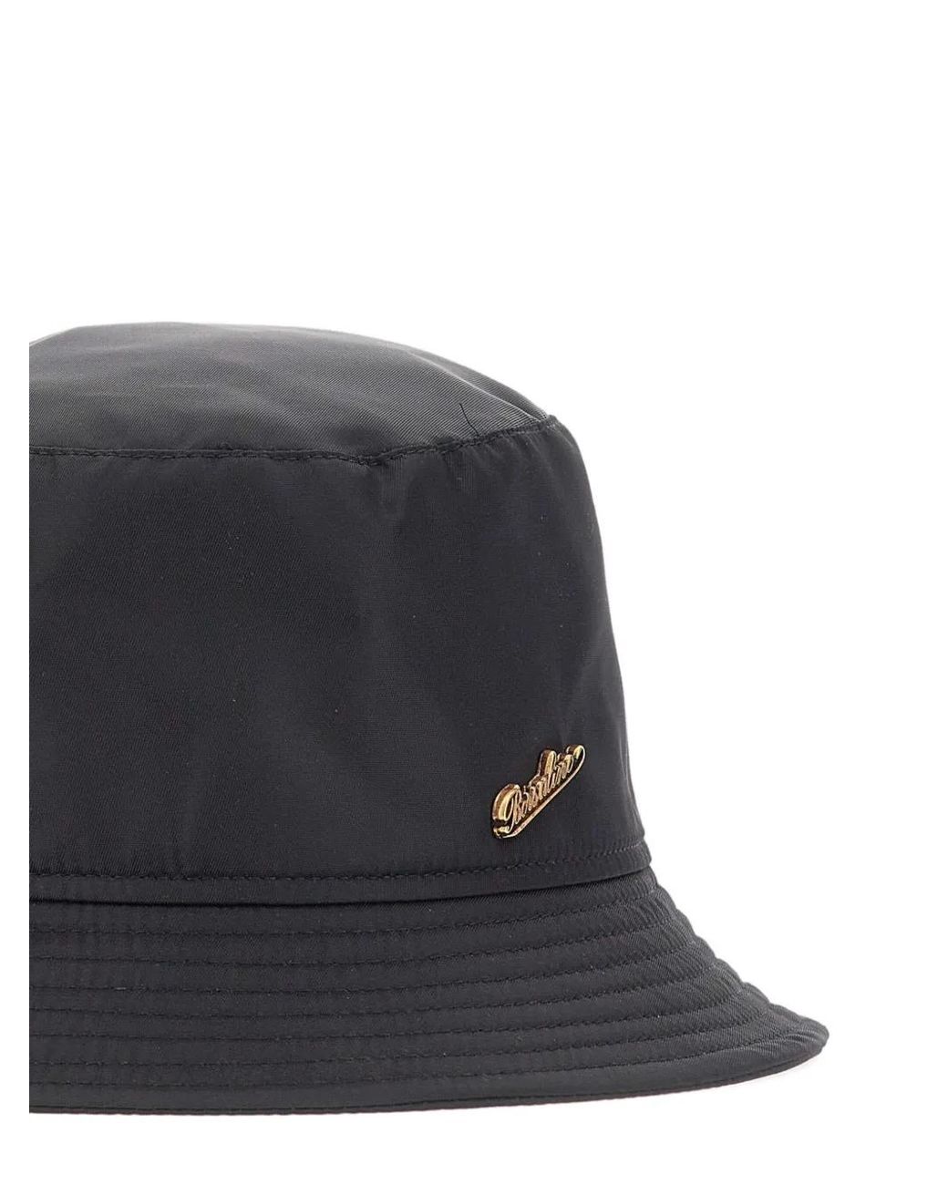 Borsalino Blue Morgan Rain Logo-Plaque Bucket Hat