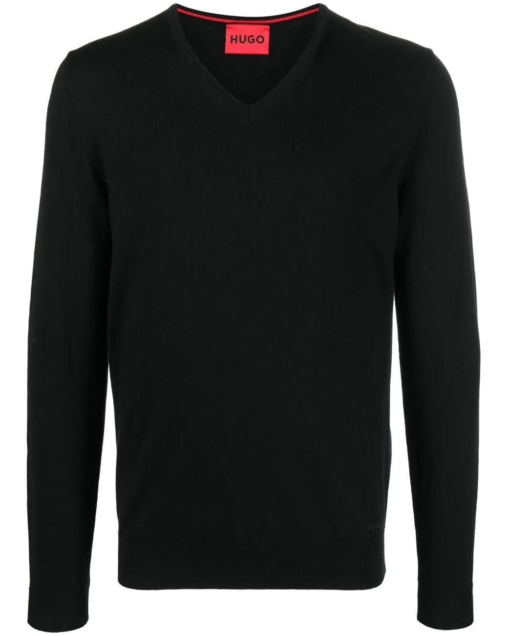Boss Black V-Neck Wool Jumper for men