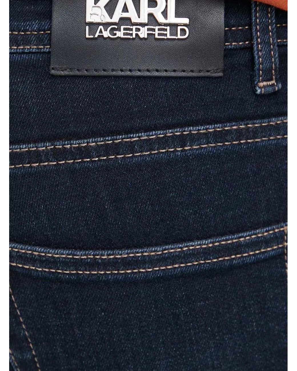 Karl Lagerfeld Blue Logo Patch Jeans for men
