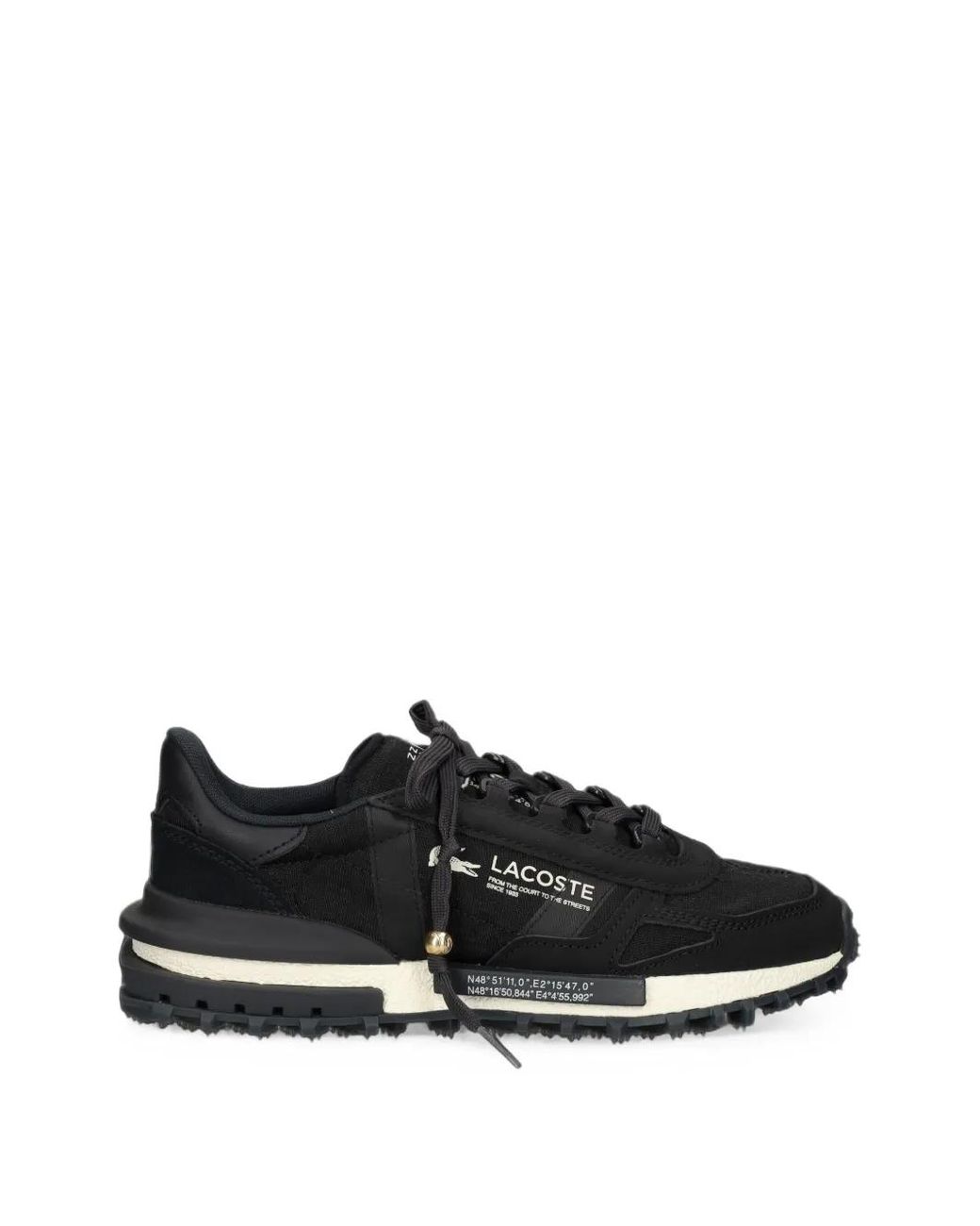 Lacoste Black Baskets Elite Active À Logo Imprimé Et Empiècements