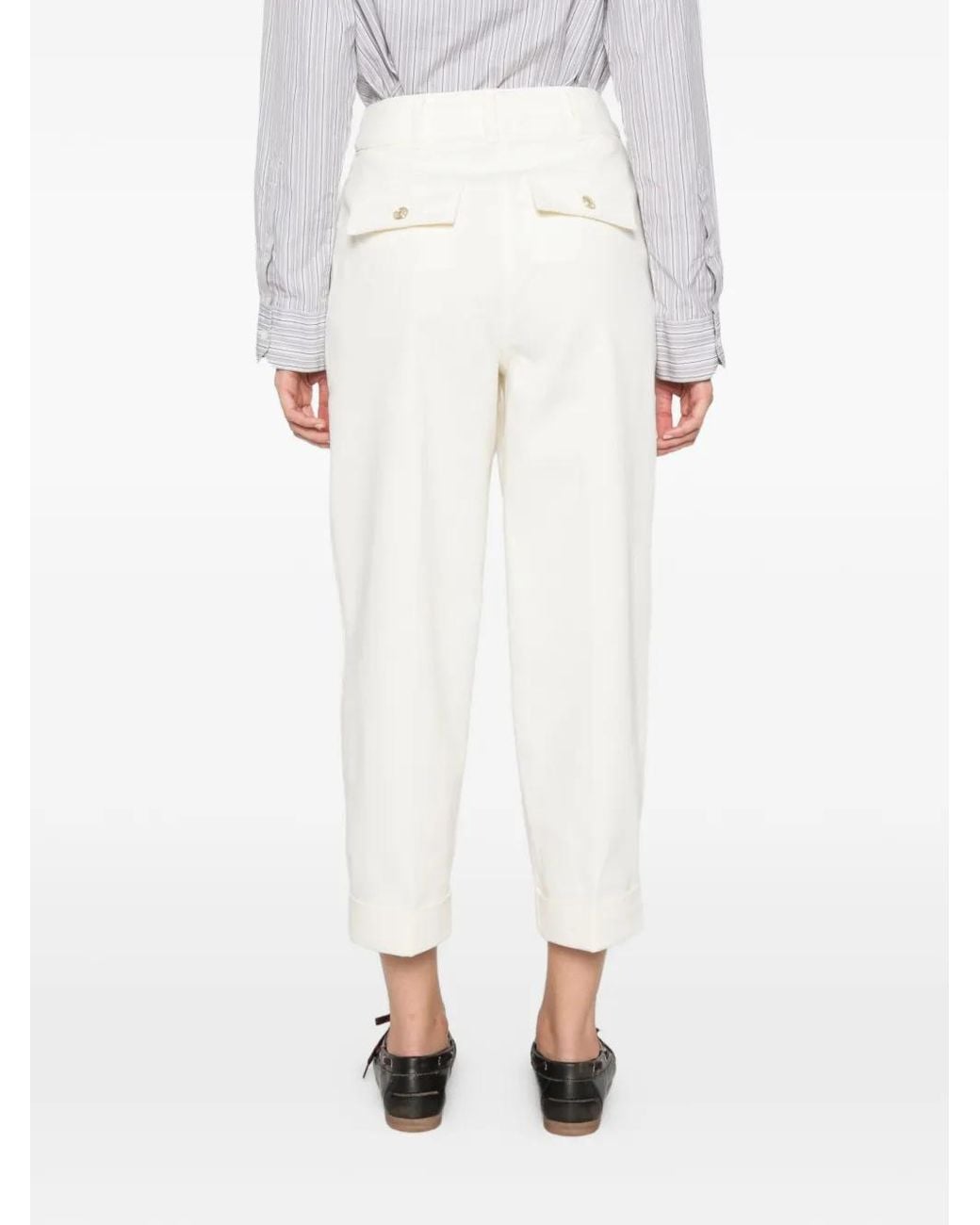 Pennyblack White Cropped Turn-Up Jeans