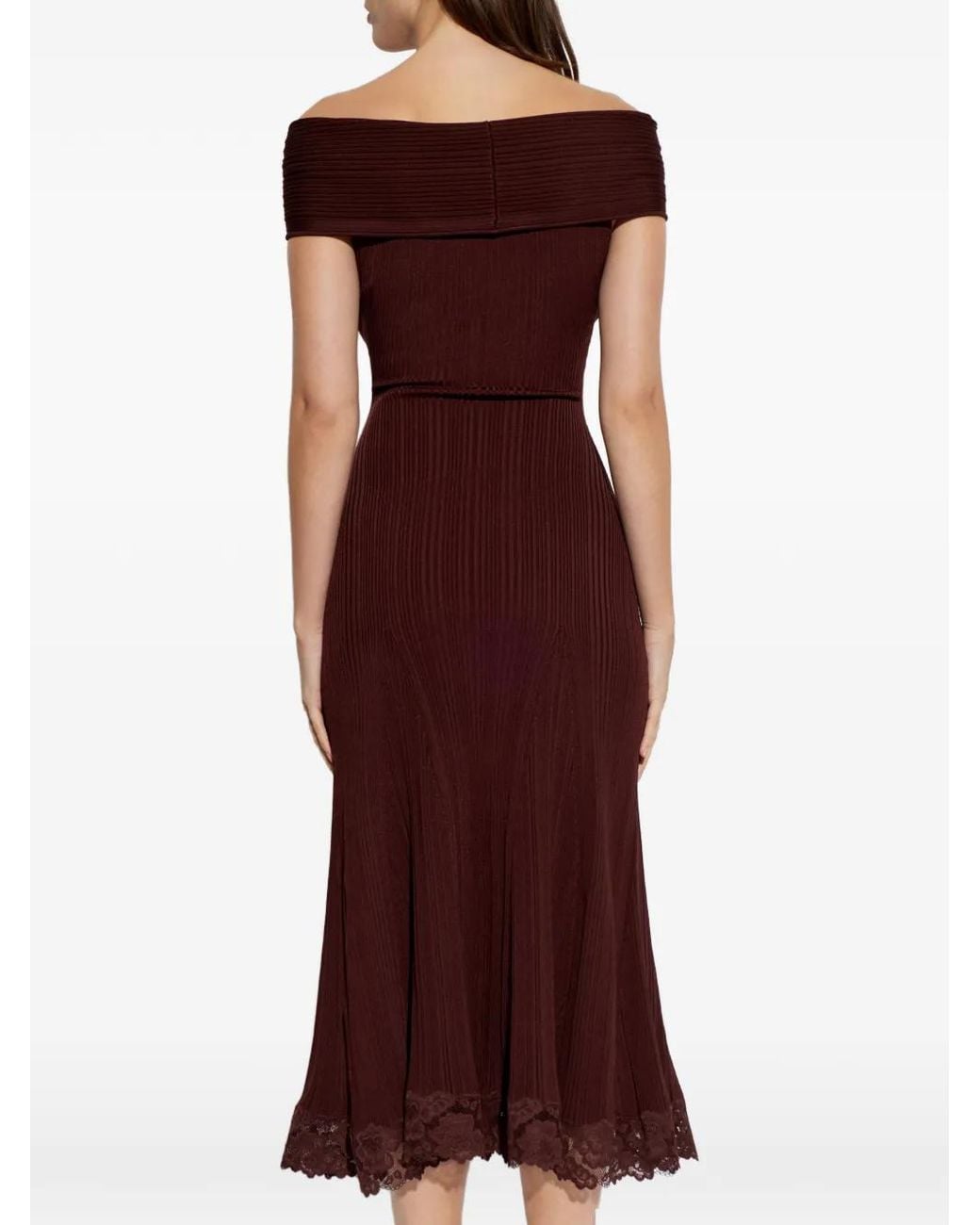 Self-Portrait Purple Ribbed Dress