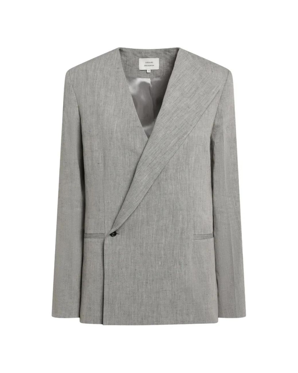 Loulou de Saison Gray Asymmetric Lapel Jacket