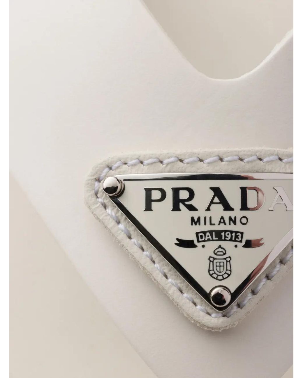 Prada White Rubber Thong Sandals for men