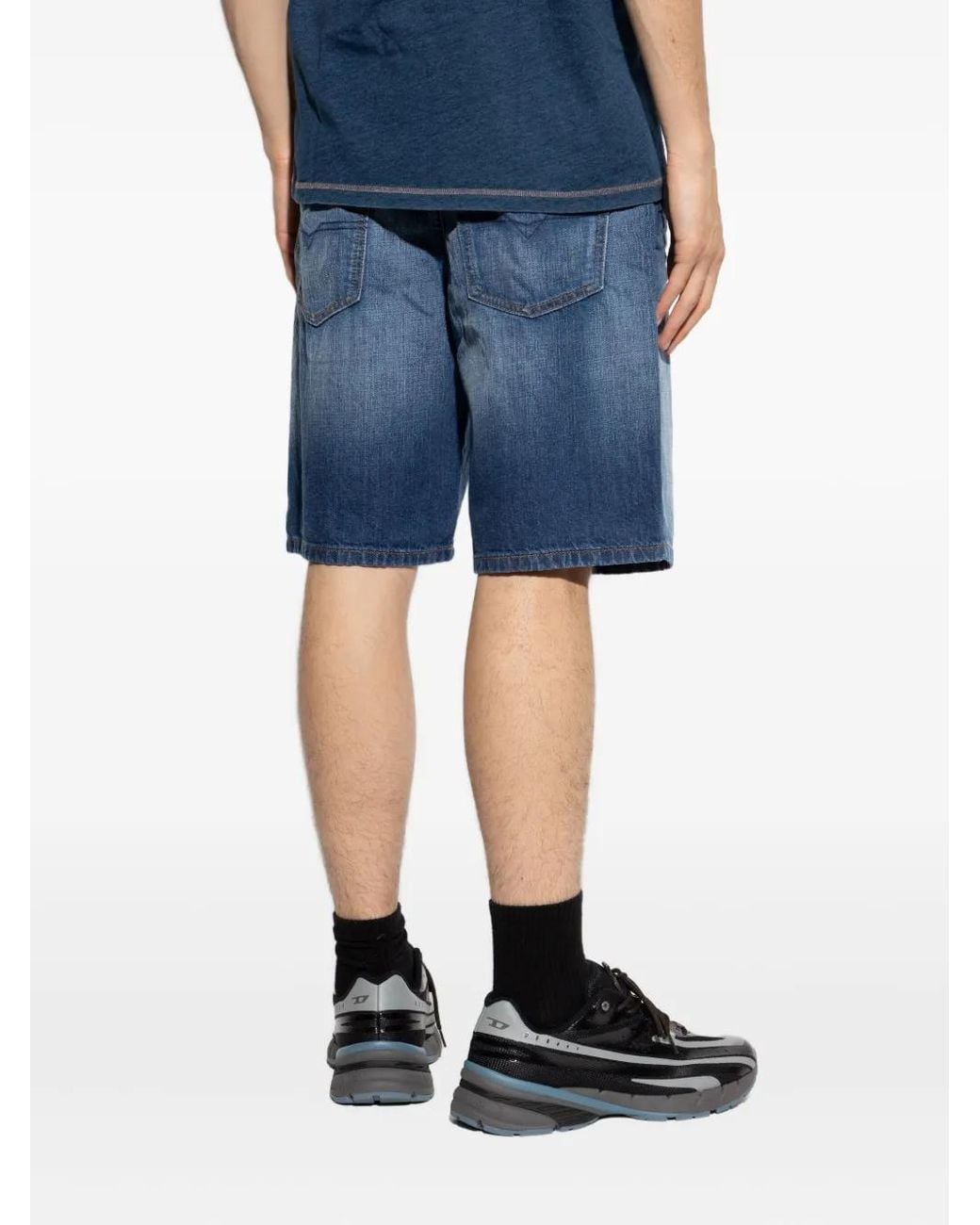 DIESEL Blue Regular Denim Shorts for men