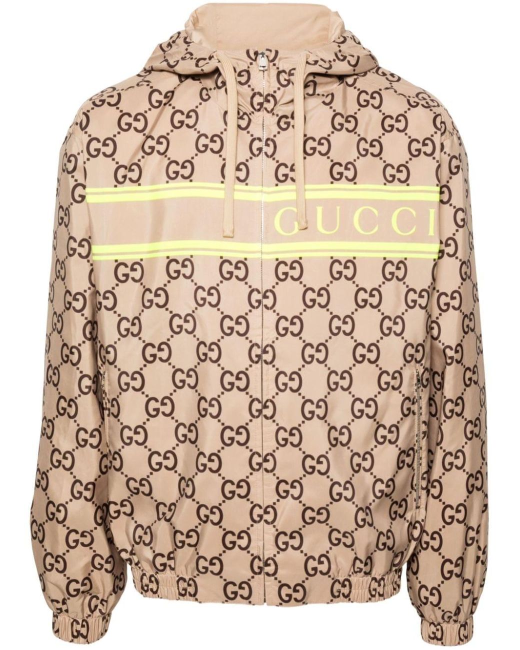 Gucci GG Supreme Print Hooded Jacket in Brown for Men Lyst UK