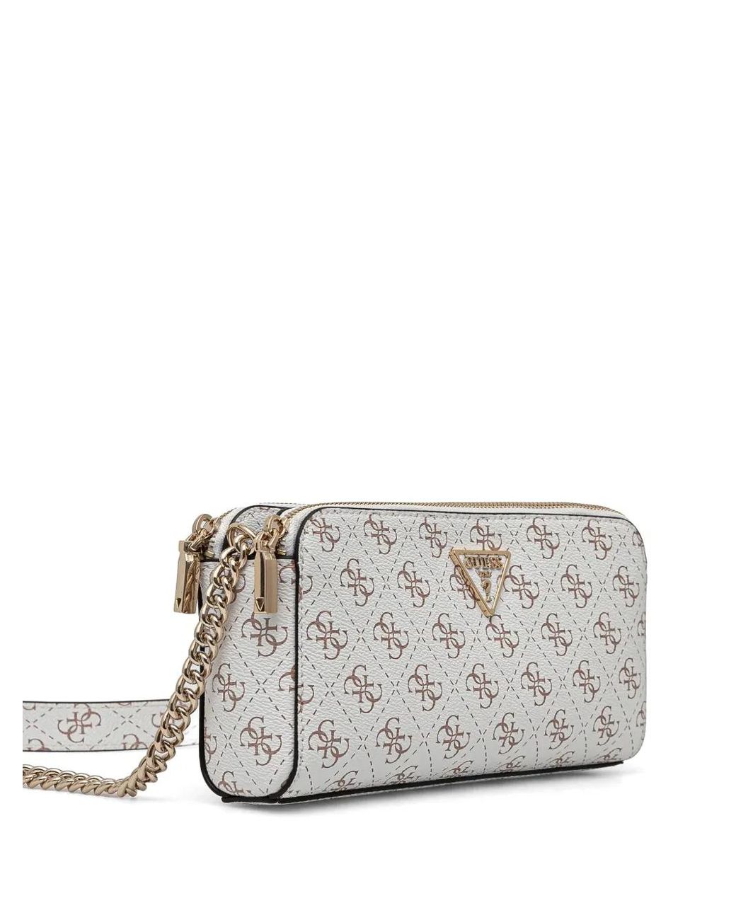 Guess Gray Monogram-Pattern Crossbody Bag