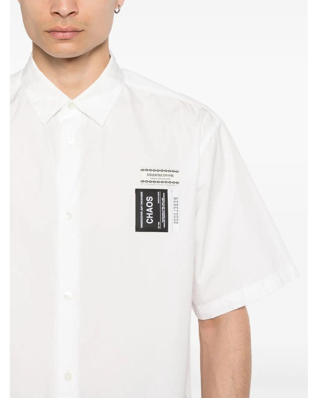 Undercover White Logo-Patch Cotton Shirt for men