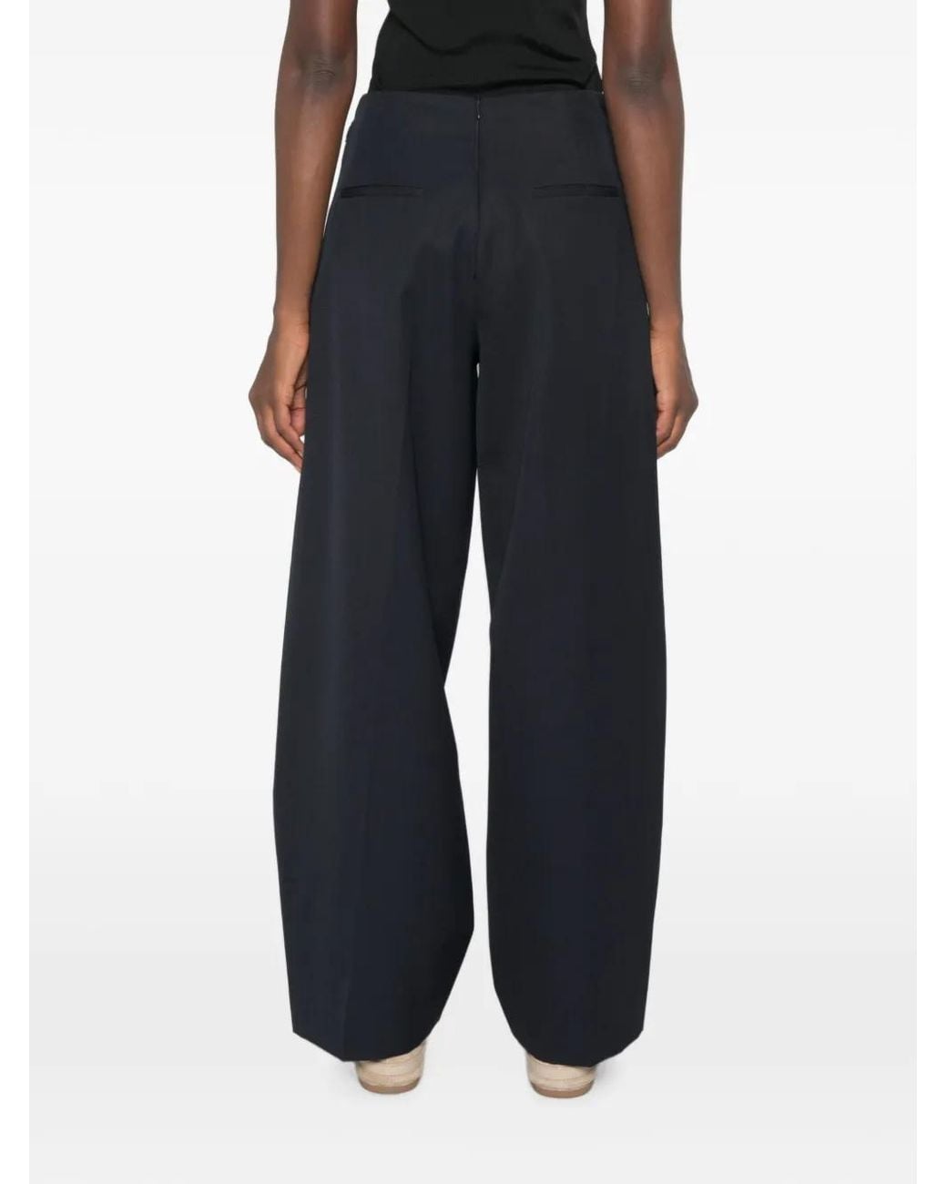 Sandro Blue Pantalon Ample À Boutonnière