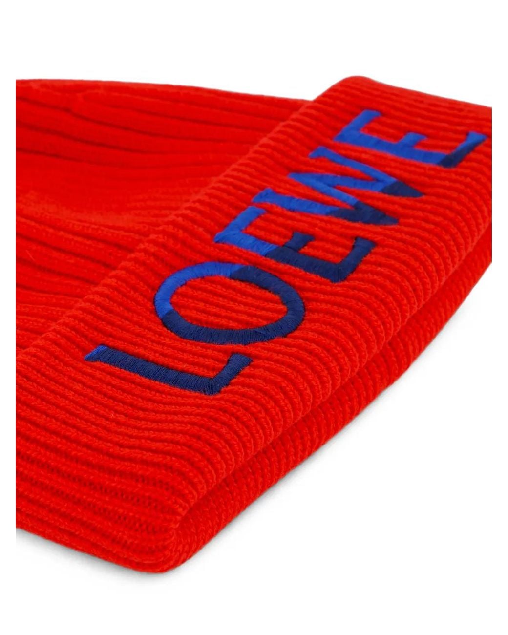 Loewe Logo-Embroidered Ribbed-Knit Beanie Hat