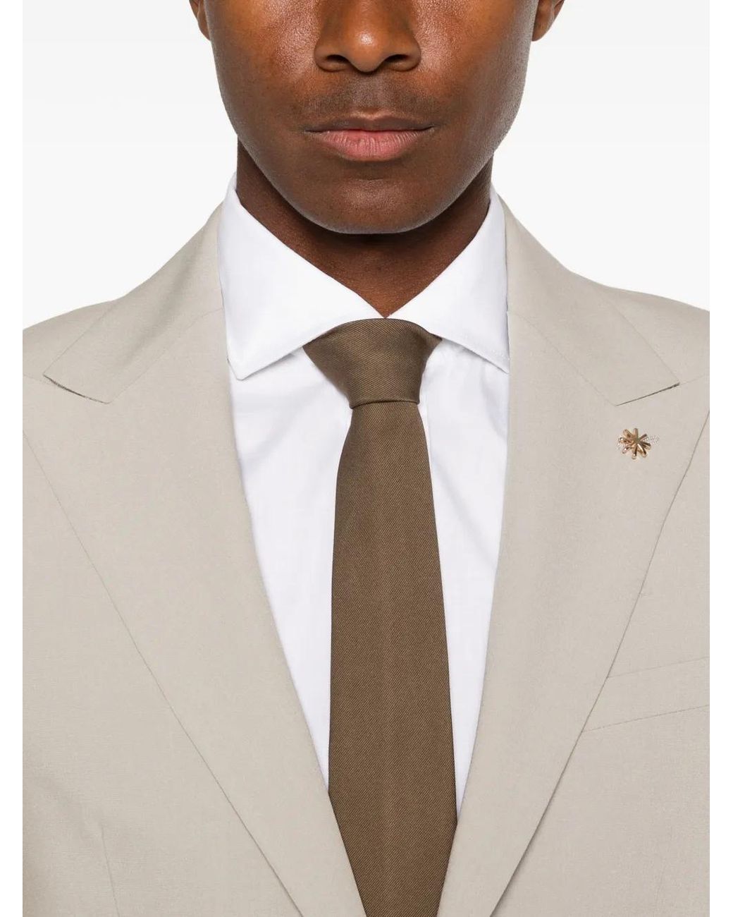 Manuel Ritz White Costume À Revers Crantés for men