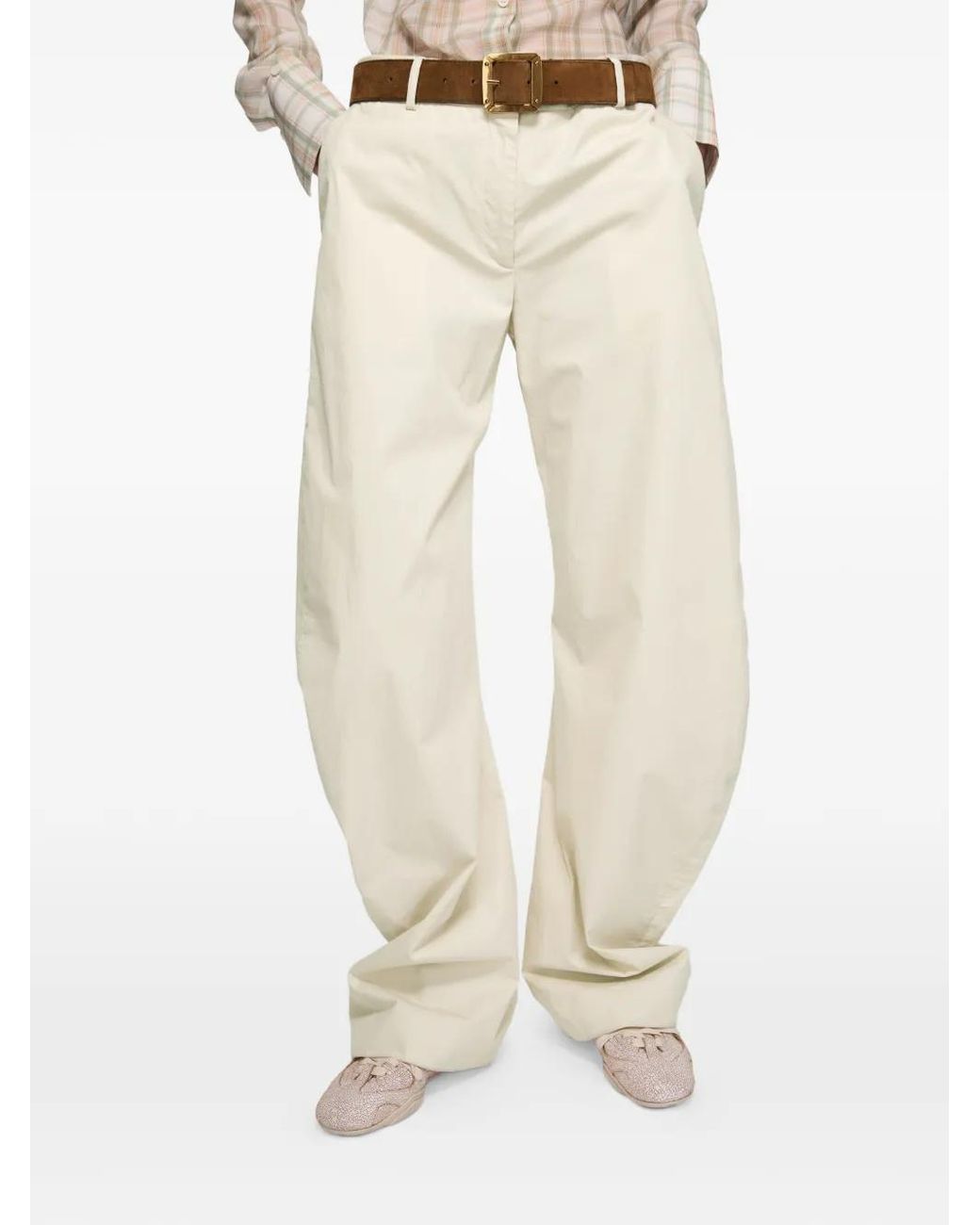 Acne White Wide-Leg Trousers