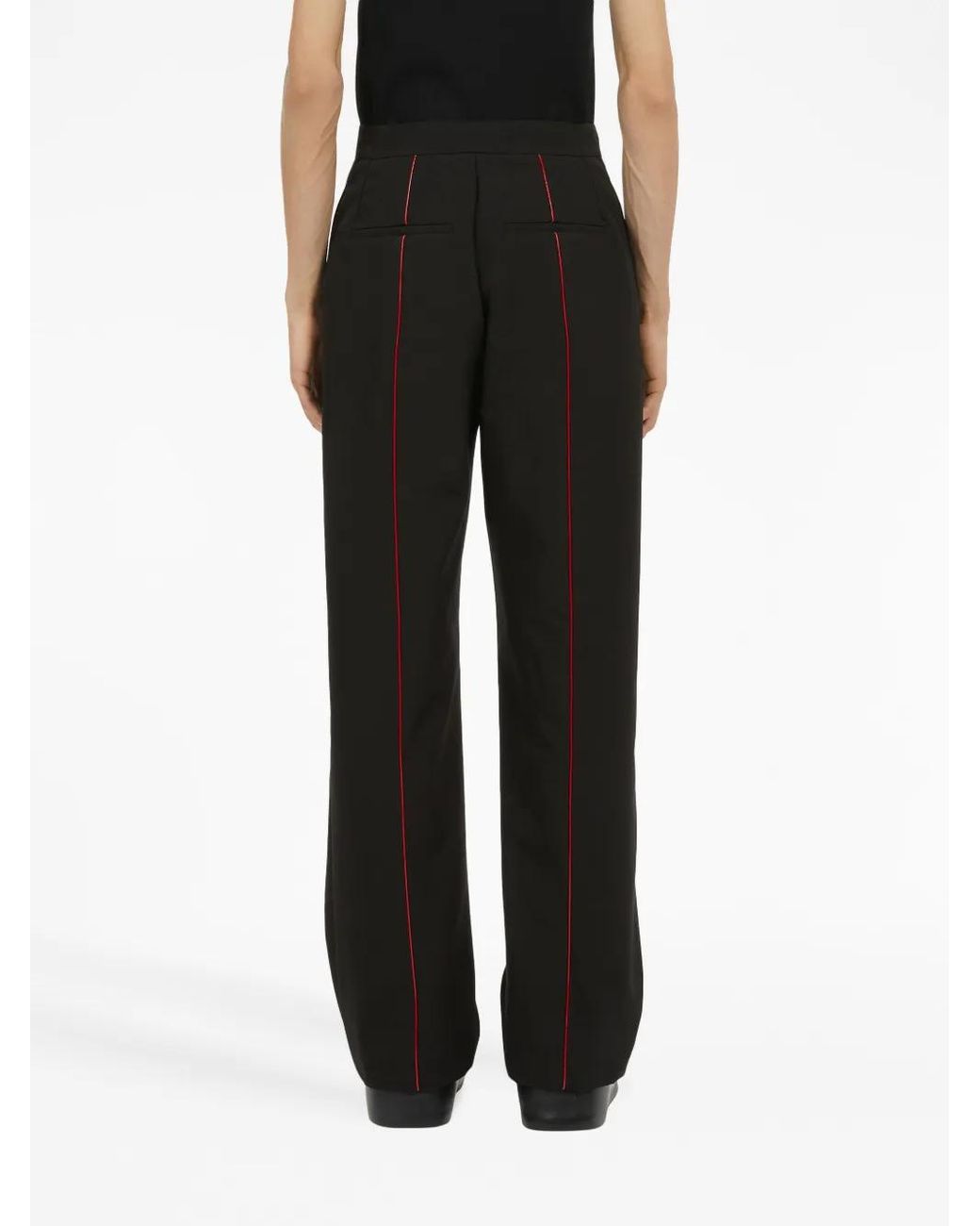Ferragamo Black Contrasting-Trim Cotton Track Pants for men