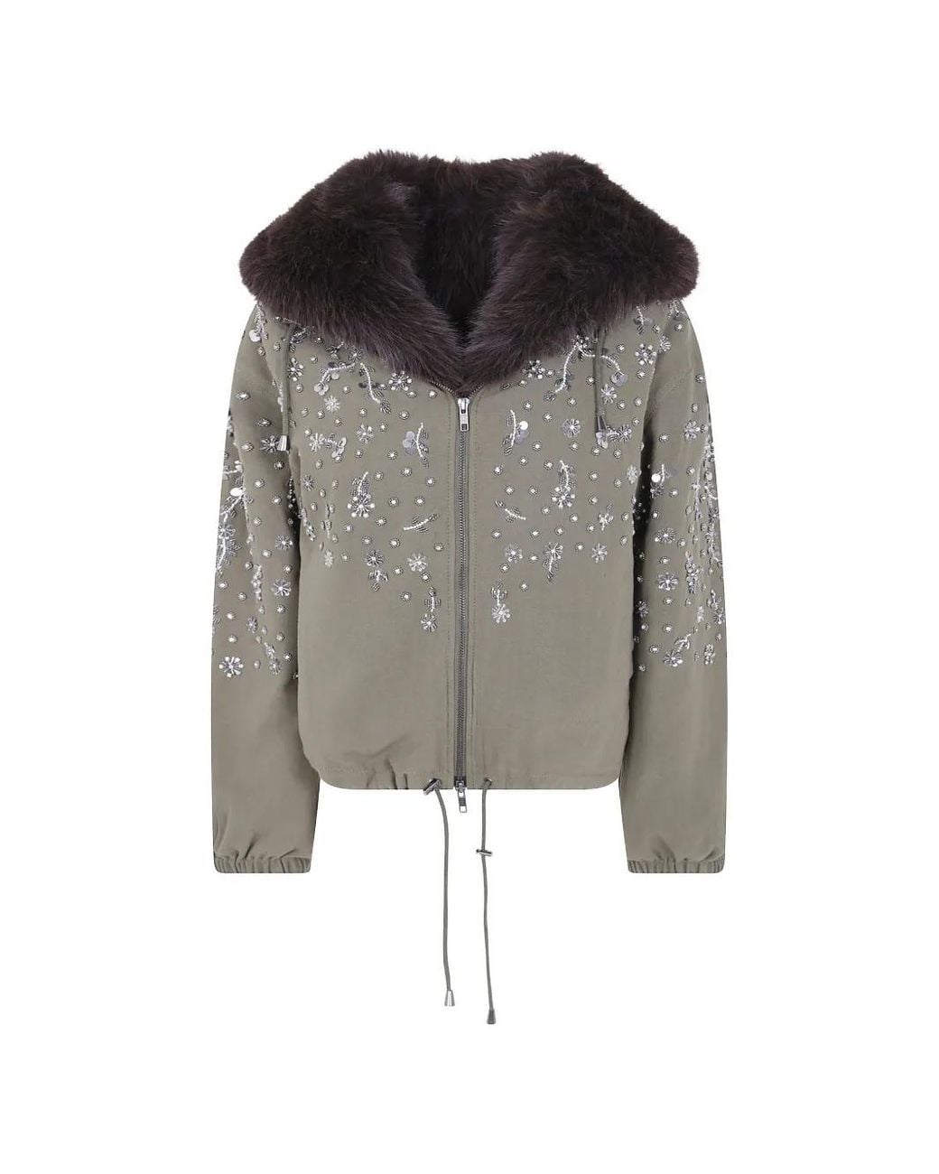 DR. HOPE Gray Soleil Bright Sequin-Embellished Jacket
