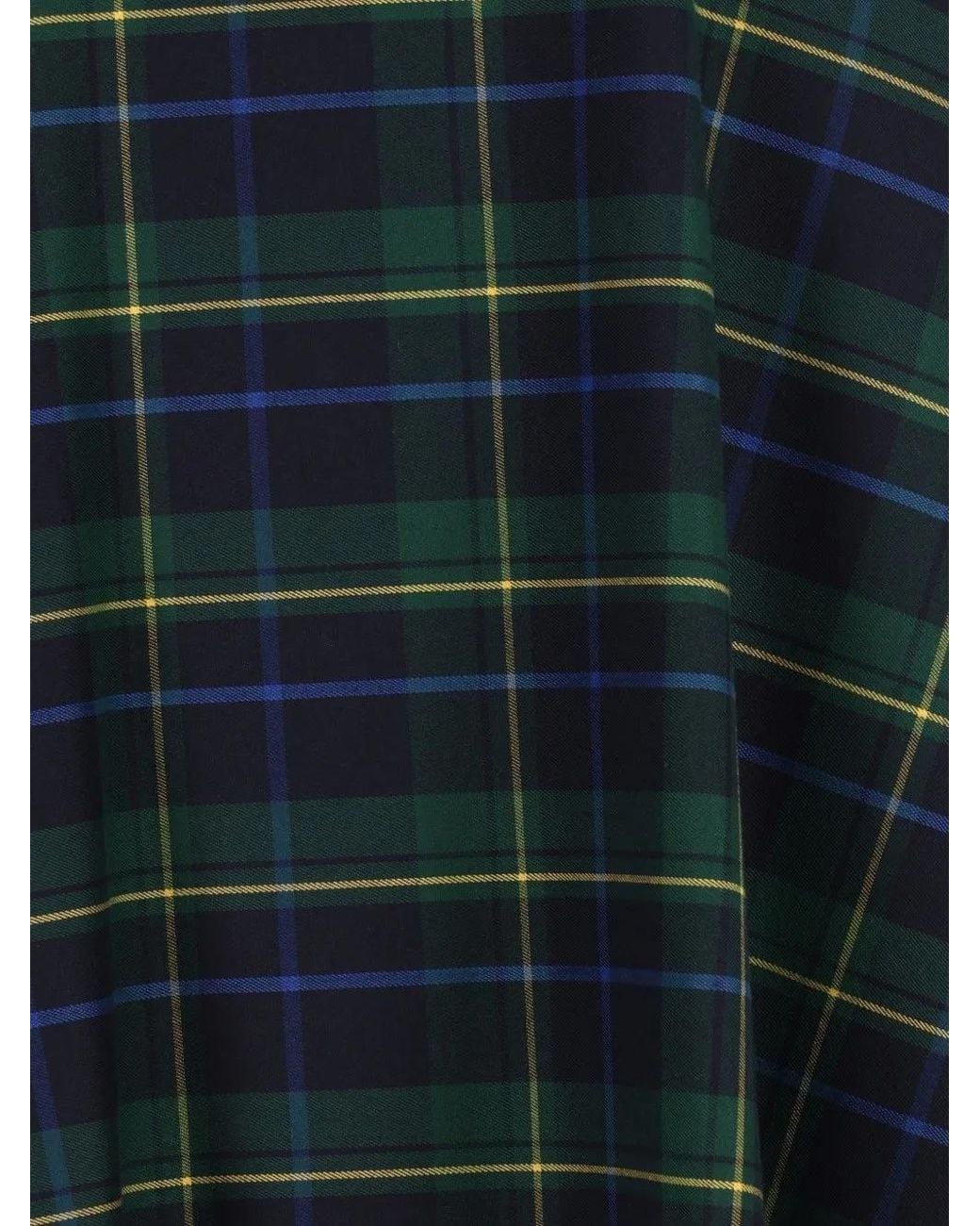 Al Duca D'aosta Blue Checked-Pattern Maxi Shirt