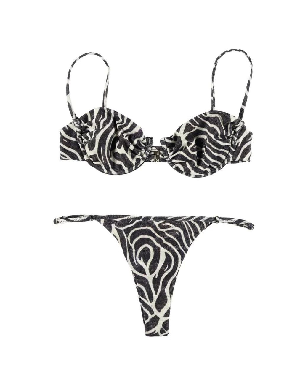 MATINEÉ Metallic Marina Zebra-Print Bikini