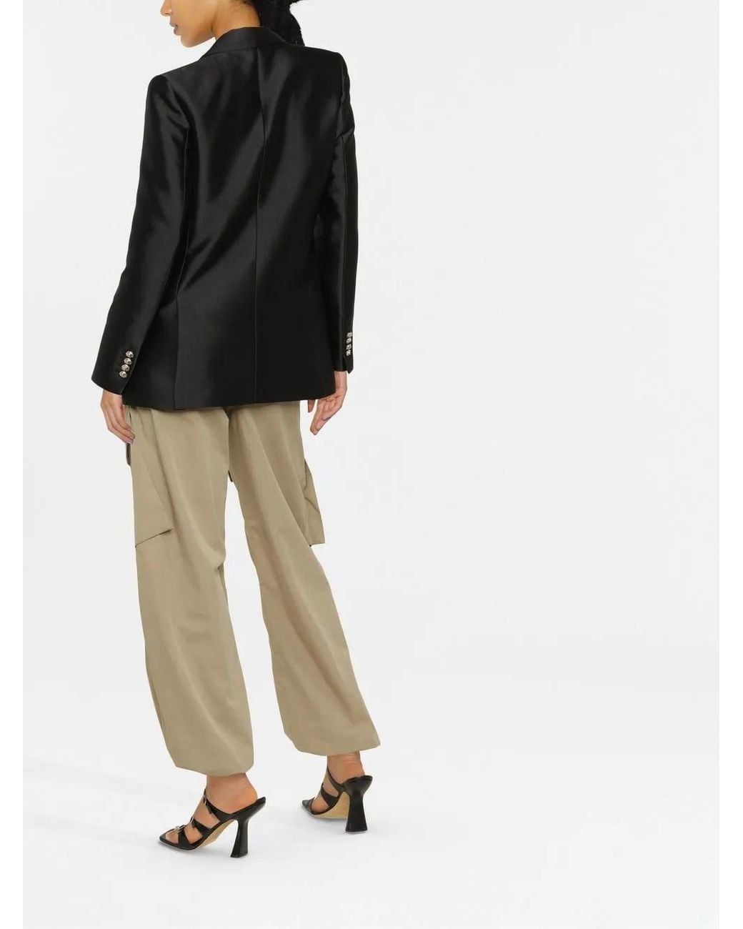 Philipp Plein Black Single Breasted Leopard-Print Lining Blazer