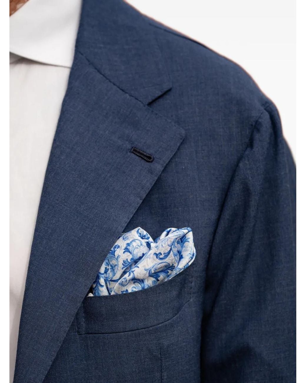 Elizabetta Blue Porto Patterned Pocket Square for men