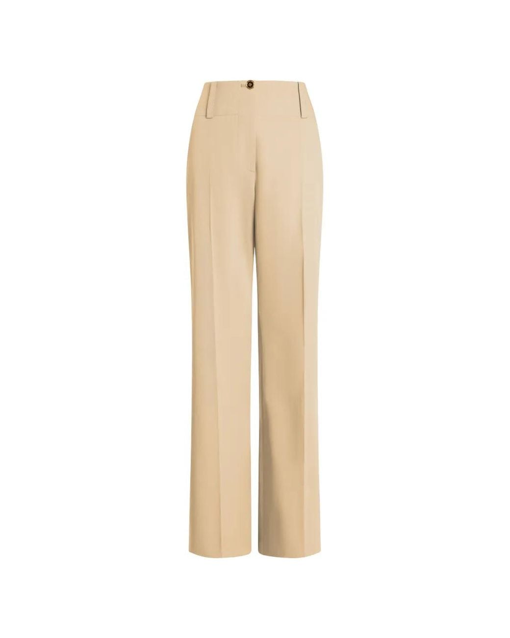 Patou Natural Large Belt Straight Trousers