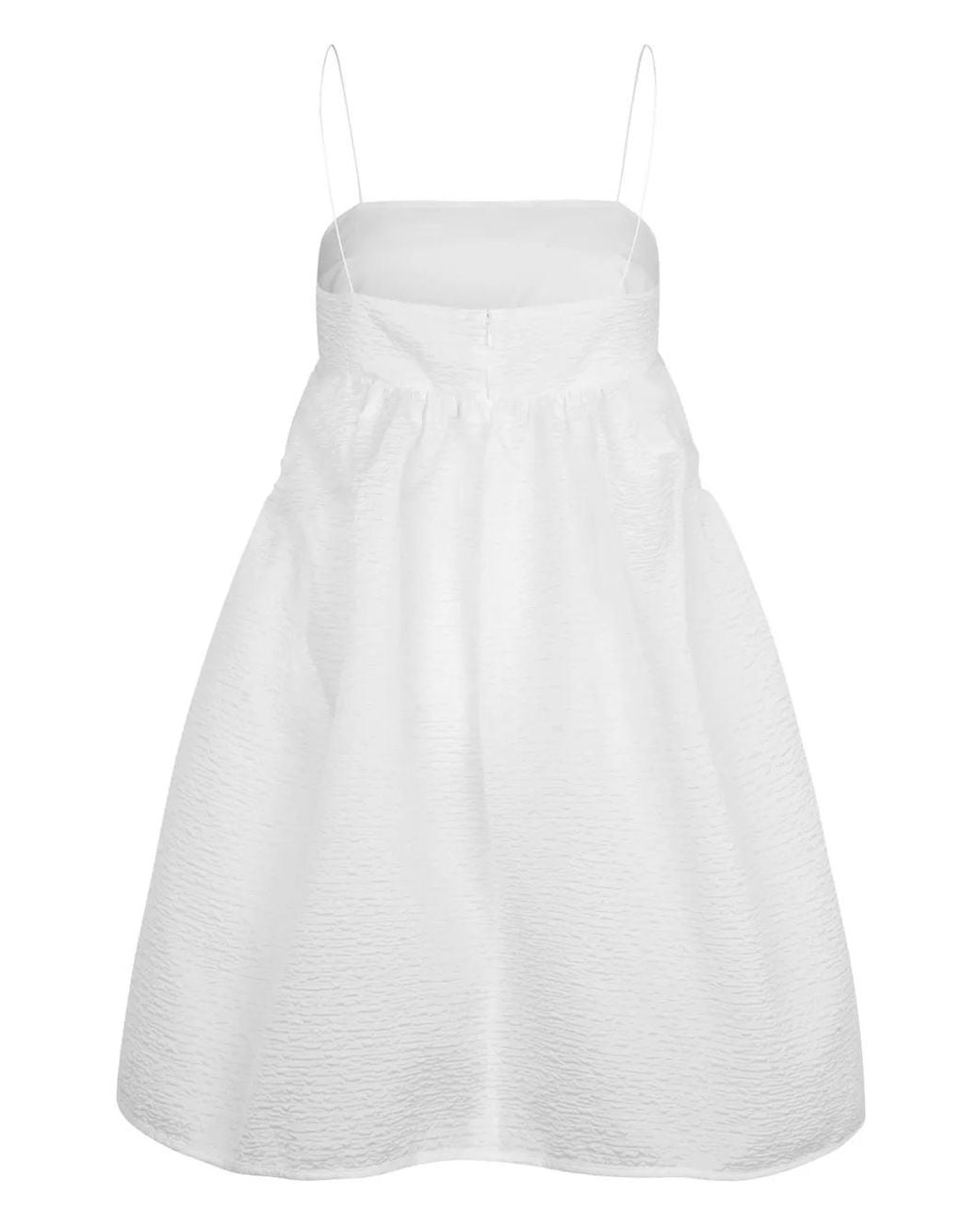 CECILIE BAHNSEN White Lisbeth Matelassé Minidress