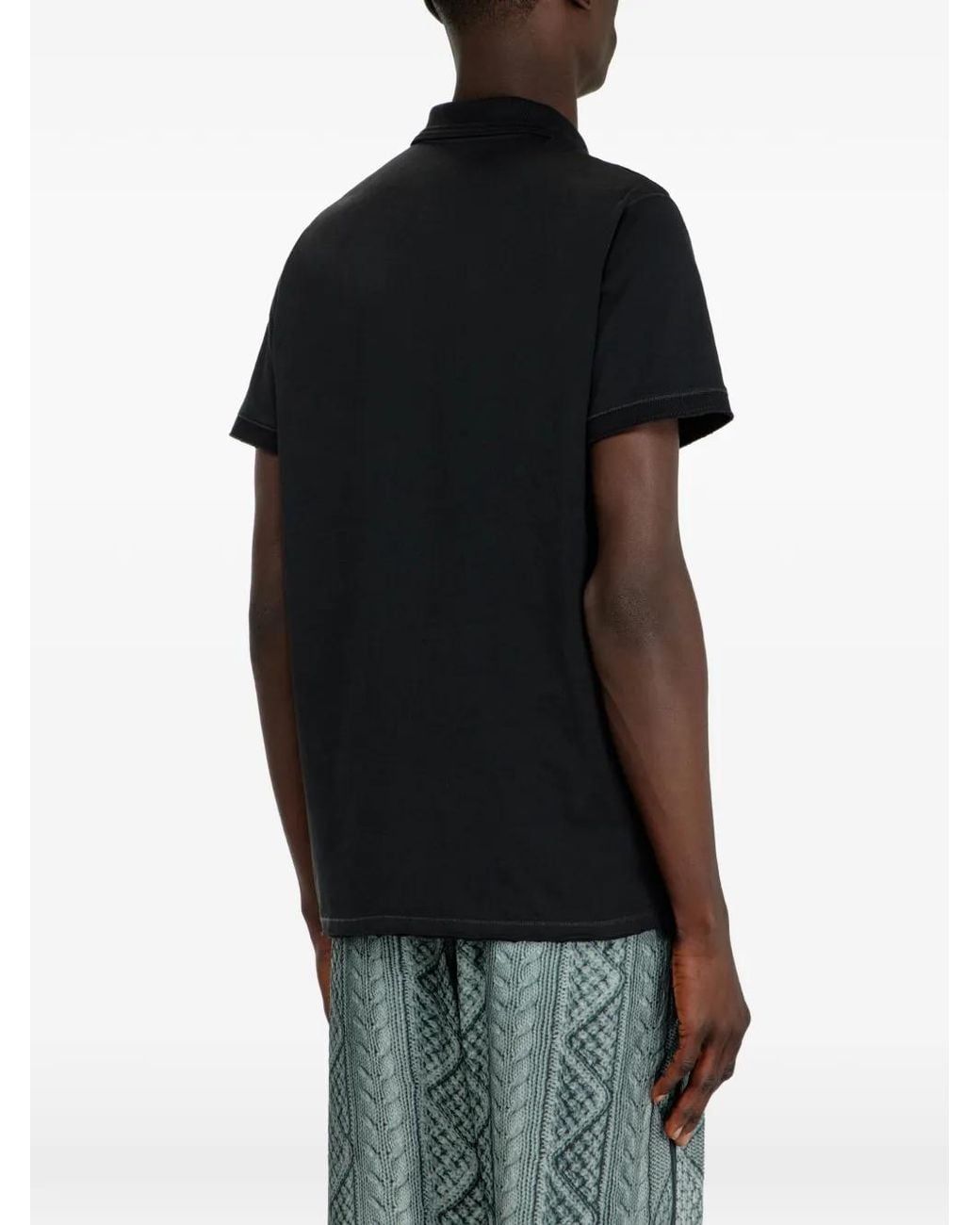 DIESEL Black T-Phen Embroidered Polo Shirt for men